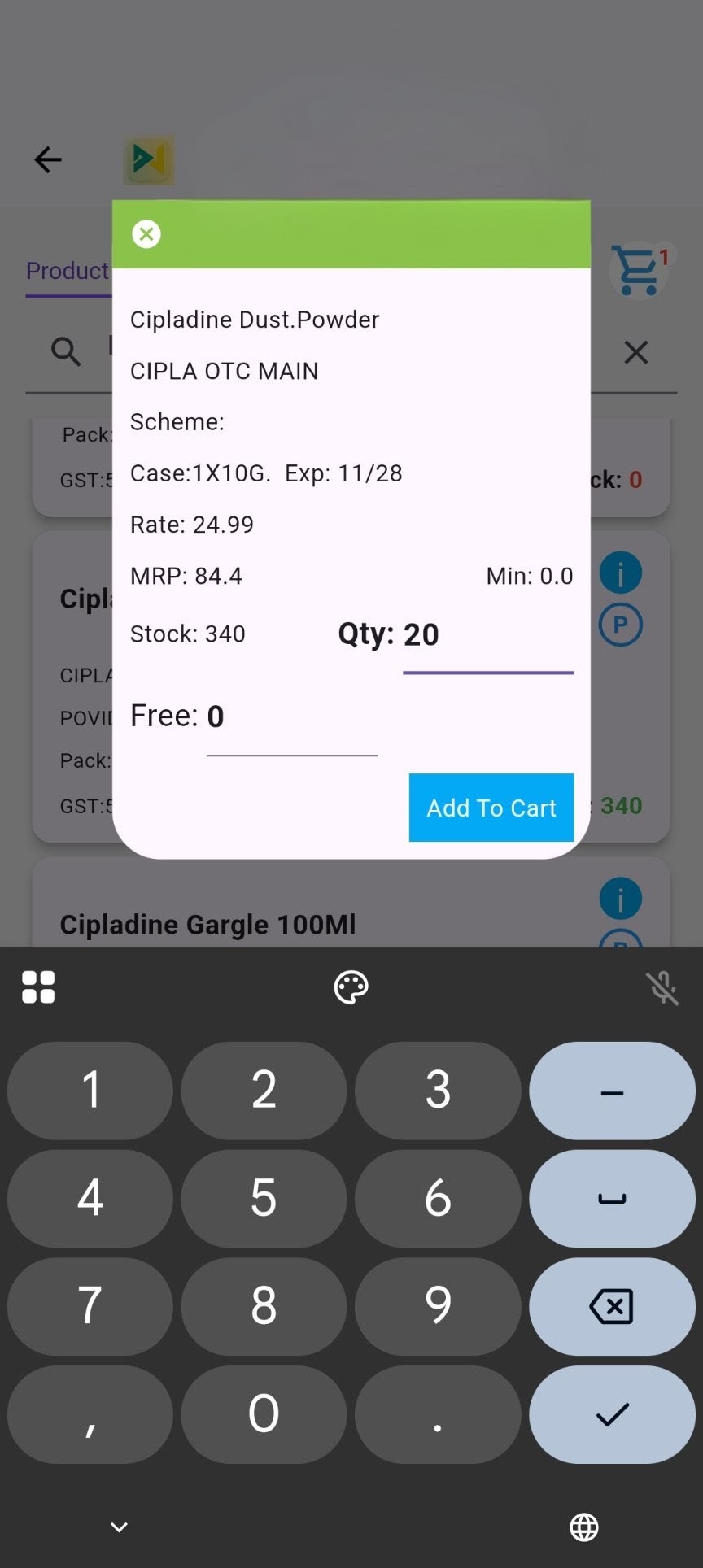 Enter Quantity & Add to Cart